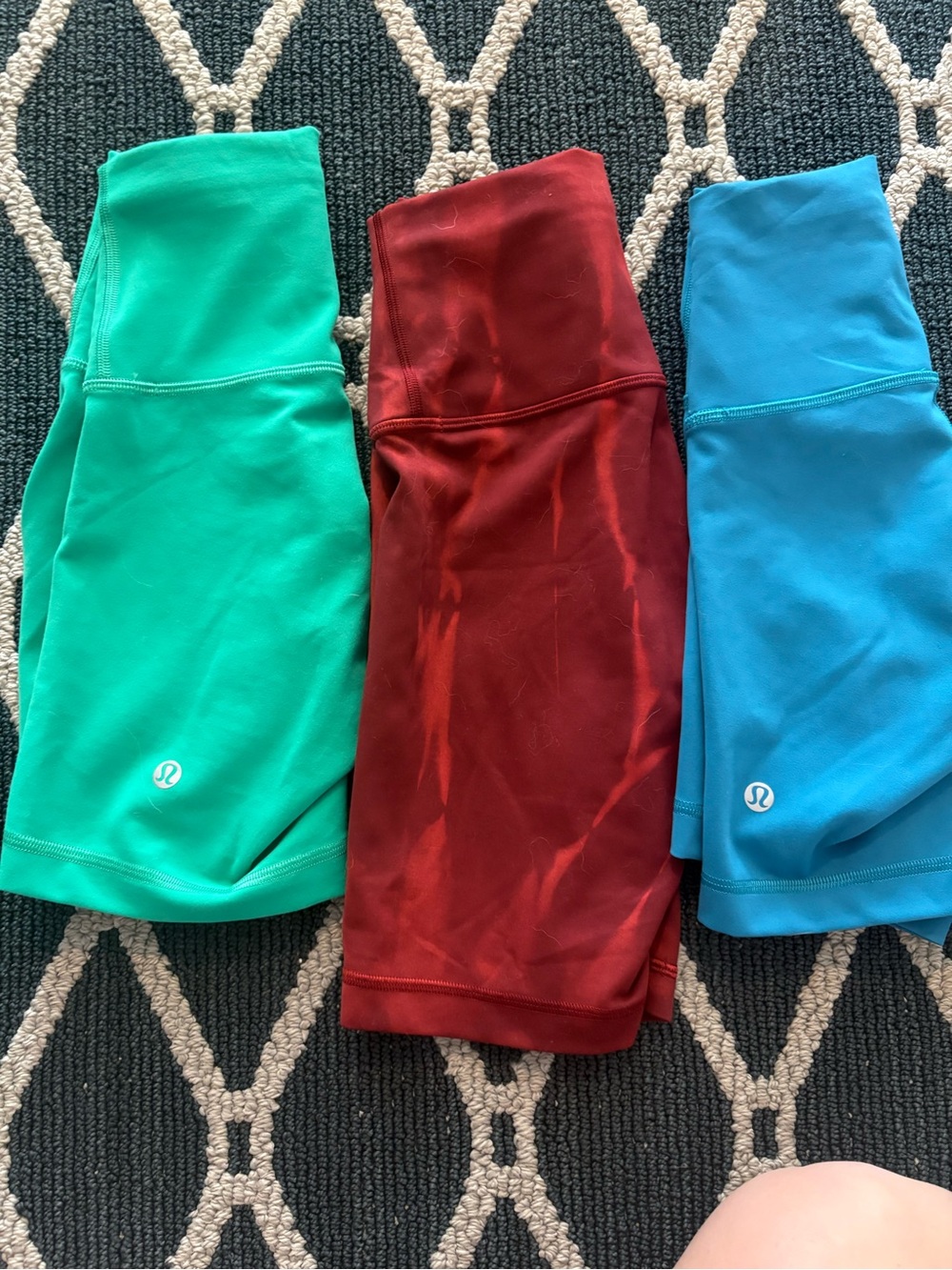 lululemon athletica biker shorts - Teal, Red, Blue